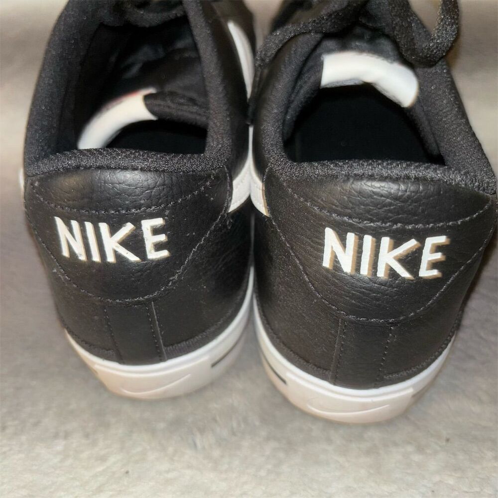 Nike Court Legacy Men's Leather Sneakers Black & White Size 13 Athletic Shoes - Picture 7 of 11